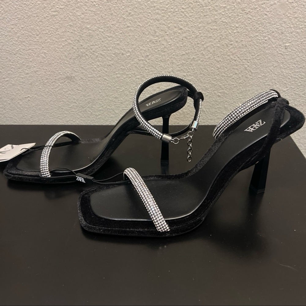 Zara Crystal strap Women's Heeled Sandals - Picture 3 of 4